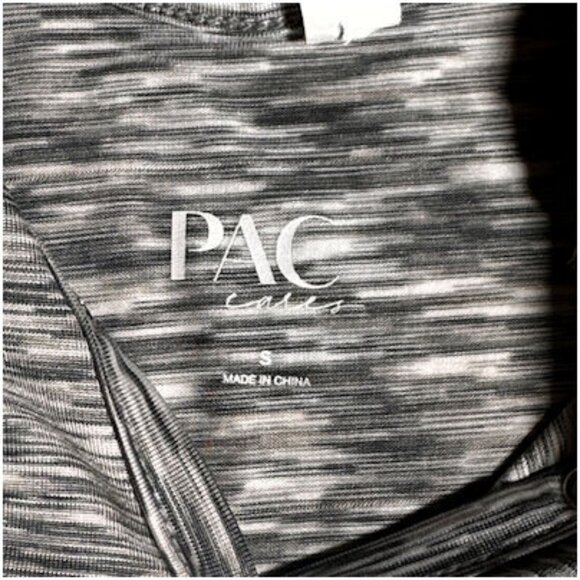 PAC Workout Top, Cropped Tank, Gray and White, Small - Picture 5 of 5